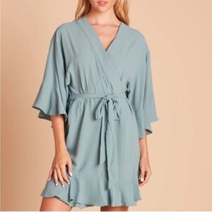 Birdy Grey Kenny Ruffle Sea Glass Belted Robe Size M/L